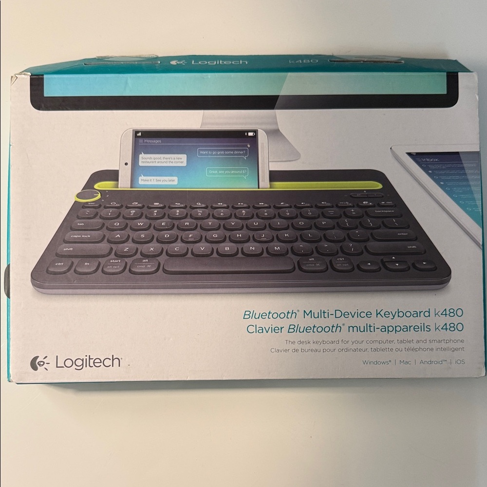 Logitech K480 Bluetooth Keyboard - Black and Green